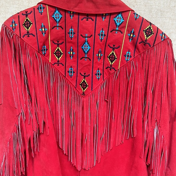 Excelled Collection Medium Red Embroidered Jacket - Picture 2 of 8